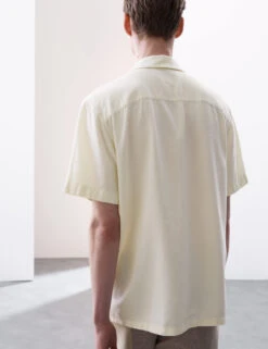 Linen Blend Cuban Collar Shirt -Marksandspencer Sale Store Linen Blend Cuban Collar Shirt 3