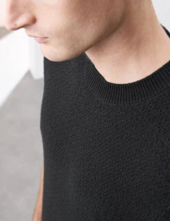 Linen Blend Textured Knitted T-Shirt -Marksandspencer Sale Store Linen Blend Textured Knitted T Shirt 2