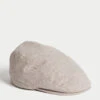Linen Cotton Checked Flatcap 11 Linen Cotton Checked Flatcap -Marksandspencer Sale Store Linen Cotton Checked Flatcap