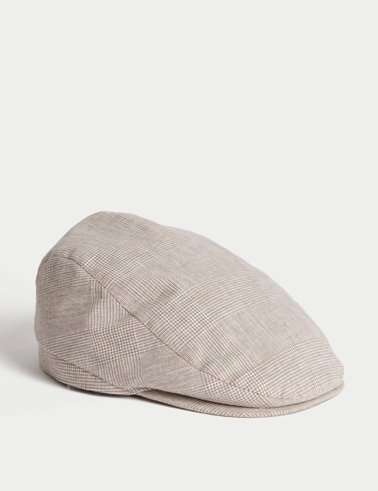 Linen Cotton Checked Flatcap 1 Linen Cotton Checked Flatcap