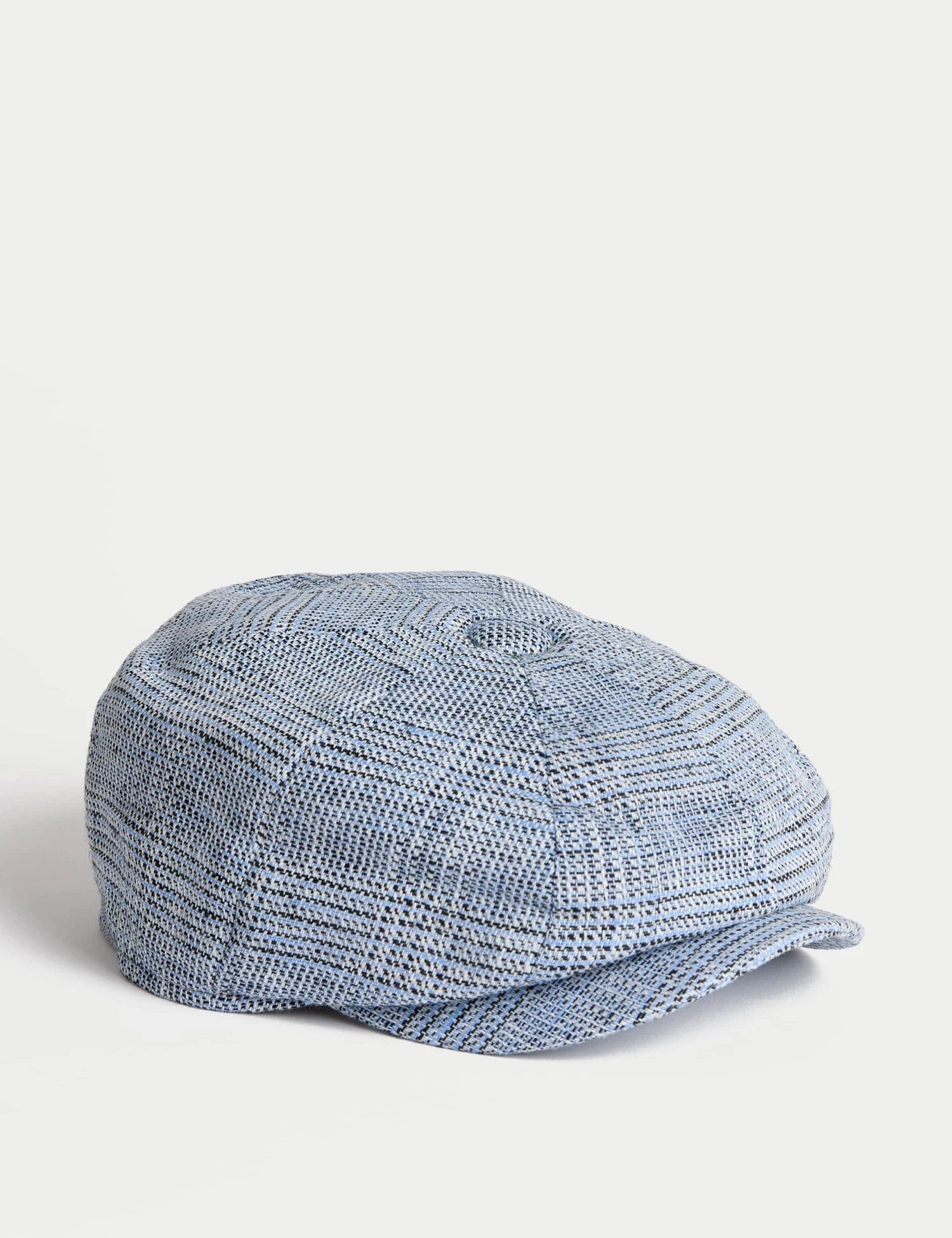 Linen Rich Checked Baker Boy Hat 1 Linen Rich Checked Baker Boy Hat