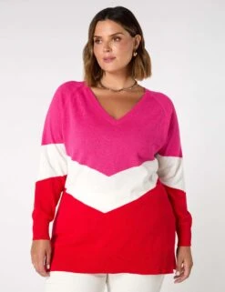 Linen Rich Colour Block Relaxed Jumper -Marksandspencer Sale Store Linen Rich Colour Block Relaxed Jumper 2