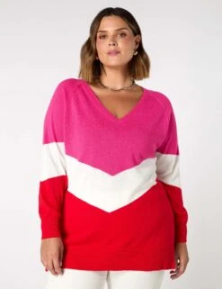 Linen Rich Colour Block Relaxed Jumper -Marksandspencer Sale Store Linen Rich Colour Block Relaxed Jumper 3
