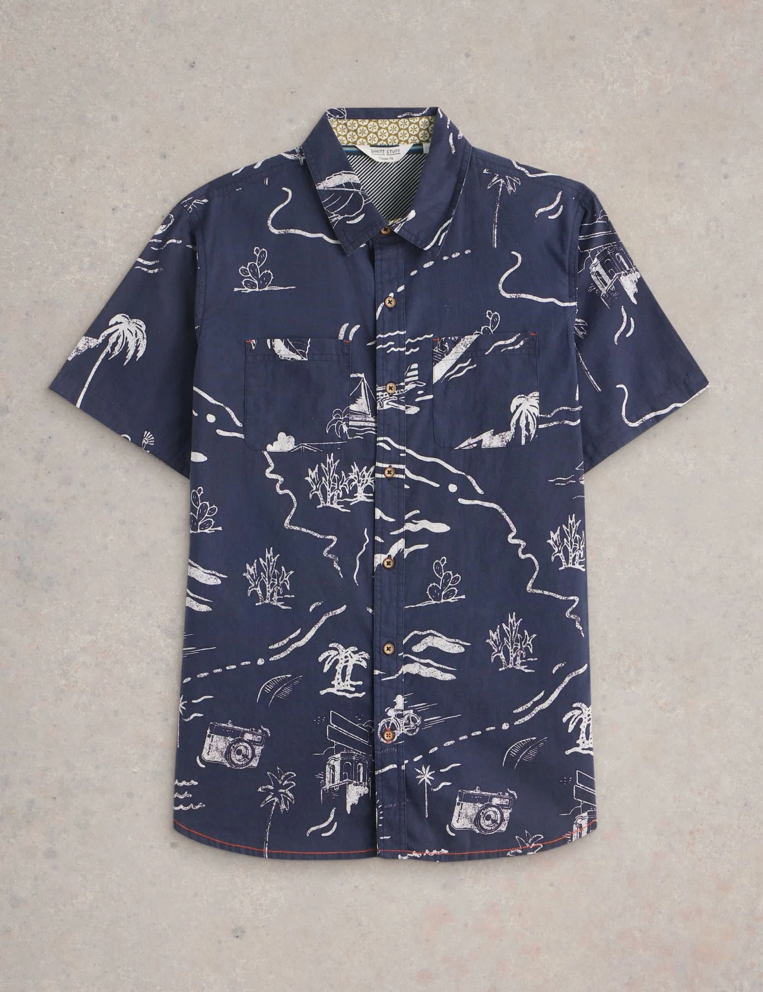 WHITE STUFF Linen Rich Print Short Sleeve Shirt 2 WHITE STUFF Linen Rich Print Short Sleeve Shirt - Image 2