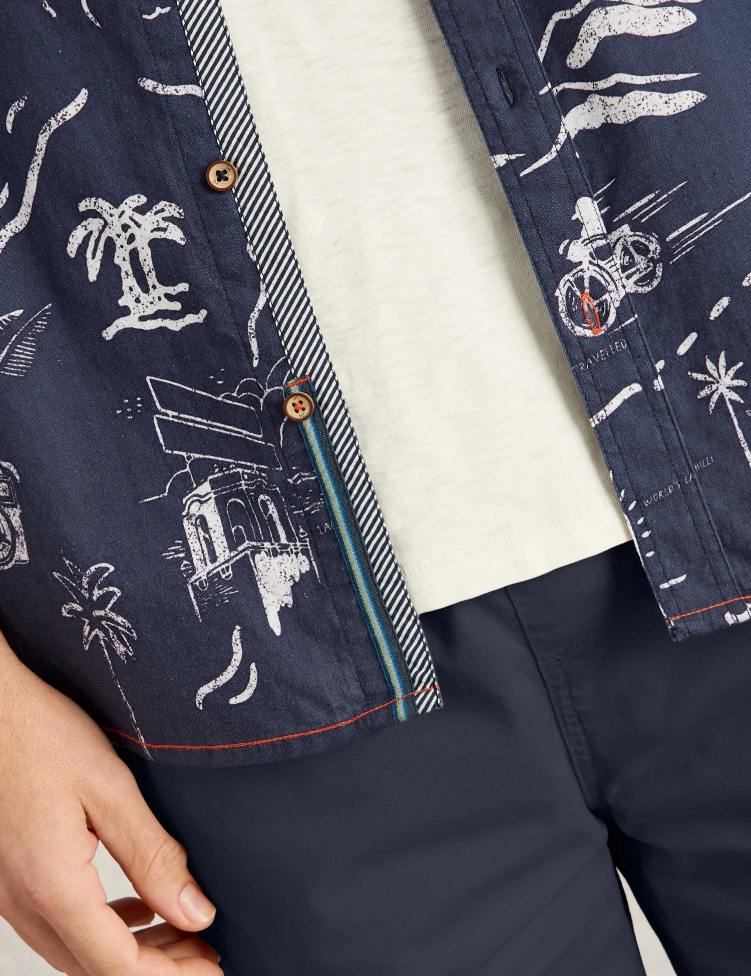 WHITE STUFF Linen Rich Print Short Sleeve Shirt 5 WHITE STUFF Linen Rich Print Short Sleeve Shirt - Image 5