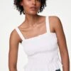 Linen Rich Square Neck Smocked Cami Top 25 Linen Rich Square Neck Smocked Cami Top -Marksandspencer Sale Store Linen Rich Square Neck Smocked Cami Top