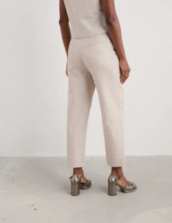 Linen Rich Straight Leg Ankle Grazer Trousers -Marksandspencer Sale Store Linen Rich Straight Leg Ankle Grazer Trousers 3