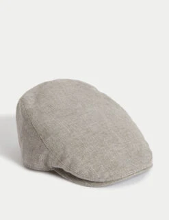 Linen Rich Textured Flat Cap
