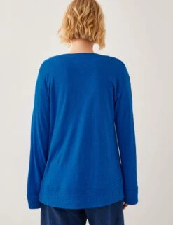 MONSOON Linen Rich V-Neck Midi Cardigan -Marksandspencer Sale Store Linen Rich V Neck Midi Cardigan 2