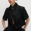 Linen Twill Rich Cropped Short Sleeve Jacket -Marksandspencer Sale Store Linen Twill Rich Cropped Short Sleeve Jacket