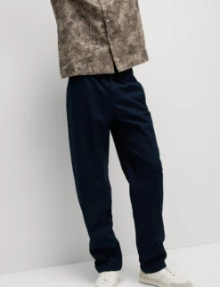 Loose Fit Cotton Linen Blend Elasticated Trousers -Marksandspencer Sale Store Loose Fit Cotton Linen Blend Elasticated Trousers 4