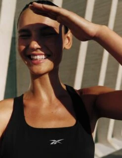 Reebok Lux Square Neck Cross Back Fitted Crop Top -Marksandspencer Sale Store Lux Square Neck Cross Back Fitted Crop Top 3