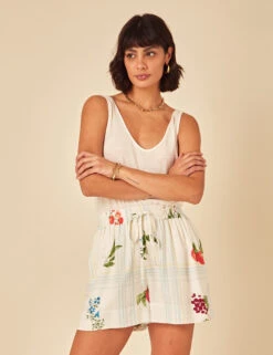 Lyocel Rich Printed High Waisted Shorts -Marksandspencer Sale Store Lyocel Rich Printed High Waisted Shorts 4