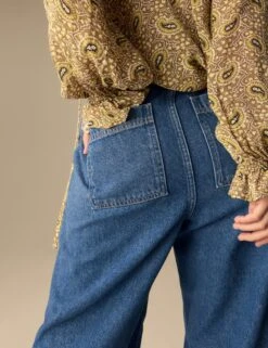 Lyocell Blend Pintuck Wide Leg Jeans -Marksandspencer Sale Store Lyocell Blend Pintuck Wide Leg Jeans 3