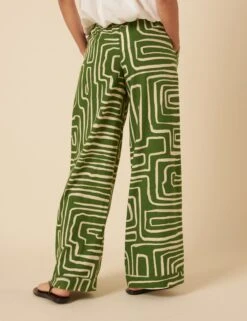 Lyocell Rich Geometric Elasticated Waist Trousers -Marksandspencer Sale Store Lyocell Rich Geometric Elasticated Waist Trousers 2