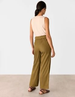 Whistles Lyocell Rich Paperbag Straight Leg Trousers -Marksandspencer Sale Store Lyocell Rich Paperbag Straight Leg Trousers 3