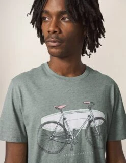 WHITE STUFF Pure Cotton Bike Graphic Crew Neck T-Shirt -Marksandspencer Sale Store MS 10 T19 2051 J4 X EC 2