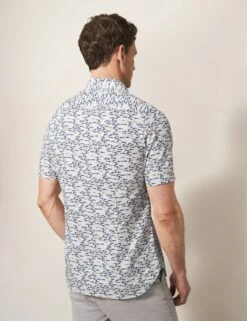 WHITE STUFF Pure Cotton Shark Print Shirt -Marksandspencer Sale Store MS 10 T19 3055 Z4 X EC 1