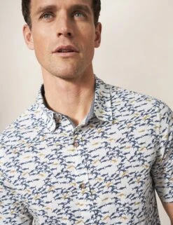 WHITE STUFF Pure Cotton Shark Print Shirt -Marksandspencer Sale Store MS 10 T19 3055 Z4 X EC 2