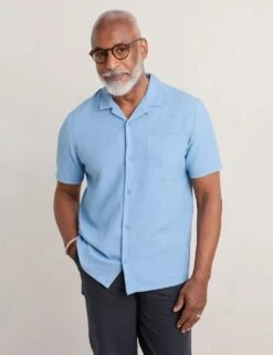 Organic Cotton Revere Shirt -Marksandspencer Sale Store MS 10 T19 8003T E0 X EC 1