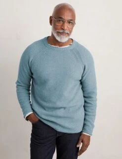 Organic Cotton Textured Crew Neck Jumper