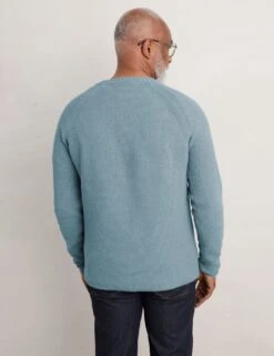 Organic Cotton Textured Crew Neck Jumper -Marksandspencer Sale Store MS 10 T19 8012S E0 X EC 2