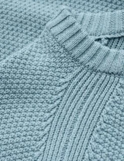 Organic Cotton Textured Crew Neck Jumper -Marksandspencer Sale Store MS 10 T19 8012S E0 X EC 3