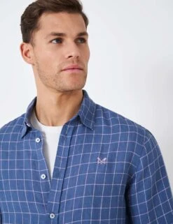 Pure Linen Check Shirt -Marksandspencer Sale Store MS 10 T19 8110S E2 X EC 1