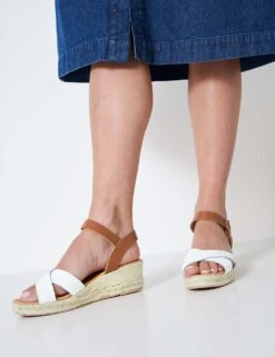 Leather Crossover Ankle Strap Espadrilles -Marksandspencer Sale Store MS 10 T19 8111S VS X EC 4