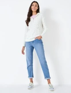 Pure Cotton Knitted Half Zip Hoodie