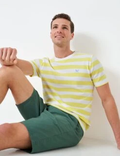 Pure Cotton Striped Crew Neck T-Shirt -Marksandspencer Sale Store MS 10 T19 8200S R0 X EC 3