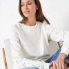 Pure Cotton Broderie Sweatshirt -Marksandspencer Sale Store MS 10 T19 8709S Z0 X EC 0