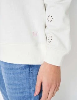 Pure Cotton Broderie Sweatshirt -Marksandspencer Sale Store MS 10 T19 8709S Z0 X EC 3