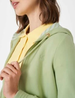 Cotton Rich Striped Zip Up Hoodie -Marksandspencer Sale Store MS 10 T19 8751S KH X EC 3