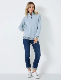 Cotton Rich Funnel Neck Half Zip Sweatshirt -Marksandspencer Sale Store MS 10 T19 8752S E2 X EC 1