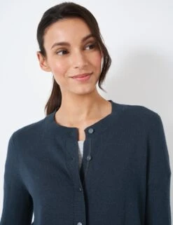 Cotton Blend Crew Neck Button Front Cardigan -Marksandspencer Sale Store MS 10 T19 8829S F0 X EC 3