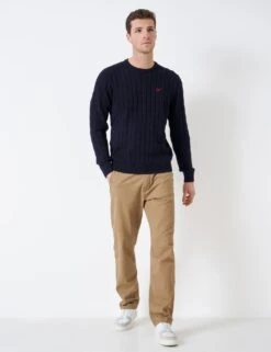Cotton Blend Textured Crew Neck Jumper -Marksandspencer Sale Store MS 10 T19 8865S F0 X EC 1
