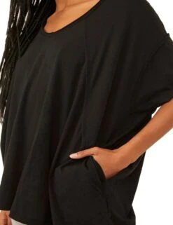 City Vibes Cotton Blend V-Neck T-Shirt -Marksandspencer Sale Store MS 10 T24 8075S Y0 X EC 2