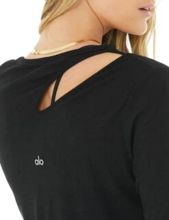Ribbed Peak Cutout Long Sleeve Top -Marksandspencer Sale Store MS 10 T24 8361S Y0 X EC 4