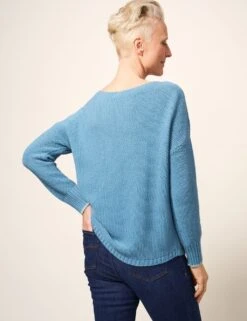 WHITE STUFF Organic Cotton Textured Crew Neck Jumper -Marksandspencer Sale Store MS 10 T83 1951W E0 X EC 1