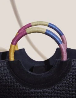 WHITE STUFF Straw Leather Cross Body Bag -Marksandspencer Sale Store MS 10 T83 3173W Y0 X EC 2