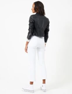 French Connection Faux Leather Cropped Biker Jacket 5 French Connection Faux Leather Cropped Biker Jacket -Marksandspencer Sale Store MS 10 T83 5110S Y0 X EC 2
