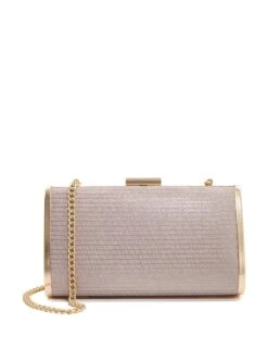 Dune London Metallic Chain Strap Clutch Bag