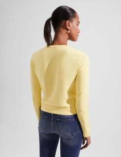 Cotton Rich Crew Neck Button Front Cardigan -Marksandspencer Sale Store MS 10 T83 6145W R0 X EC 2