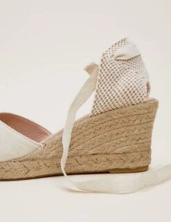 Suede Ankle Strap Wedge Espadrilles -Marksandspencer Sale Store MS 10 T83 8040T KY X EC 3