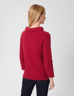 Pure Cotton Cable Knit Funnel Neck Jumper -Marksandspencer Sale Store MS 10 T83 8145T A0 X EC 3