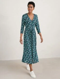 Cotton Blend Floral V-Neck Midi Dress -Marksandspencer Sale Store MS 10 T83 8160T F0 X EC 4