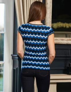 Chevron Print V-Neck Relaxed Knitted Top 6 Chevron Print V-Neck Relaxed Knitted Top -Marksandspencer Sale Store MS 10 T83 8183T E4 X EC 2