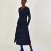 MONSOON Jersey Checked Midaxi Column Dress -Marksandspencer Sale Store MS 10 T83 8230T Y4 X EC 0
