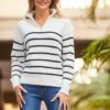 Cotton Rich Striped Collared Jumper -Marksandspencer Sale Store MS 10 T83 8250S E4 X EC 0